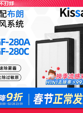 适配BLLC布朗壁挂新风过滤网高效HEPA过滤芯BGF-280A/C BLGLP-14