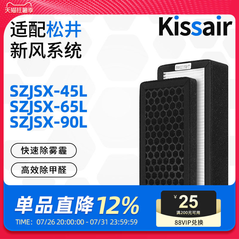 适配松井新风机除湿滤芯SZJSX-45L/65L/90L过滤网
