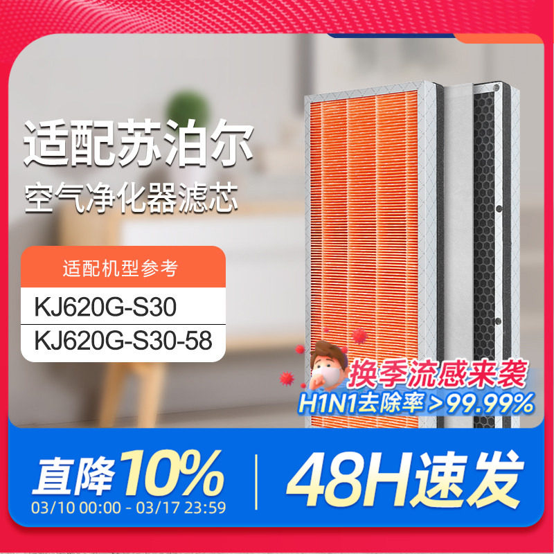 适配苏泊尔空气净化器滤芯KJ620G-S30除醛复合滤网KJ620G-S30-58