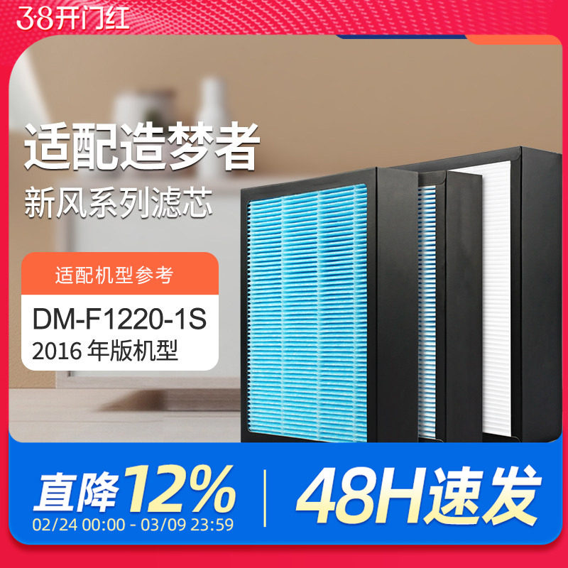 适配造梦者室内新风壁挂机DM-F1220-1S过滤网（2016版）滤芯套装
