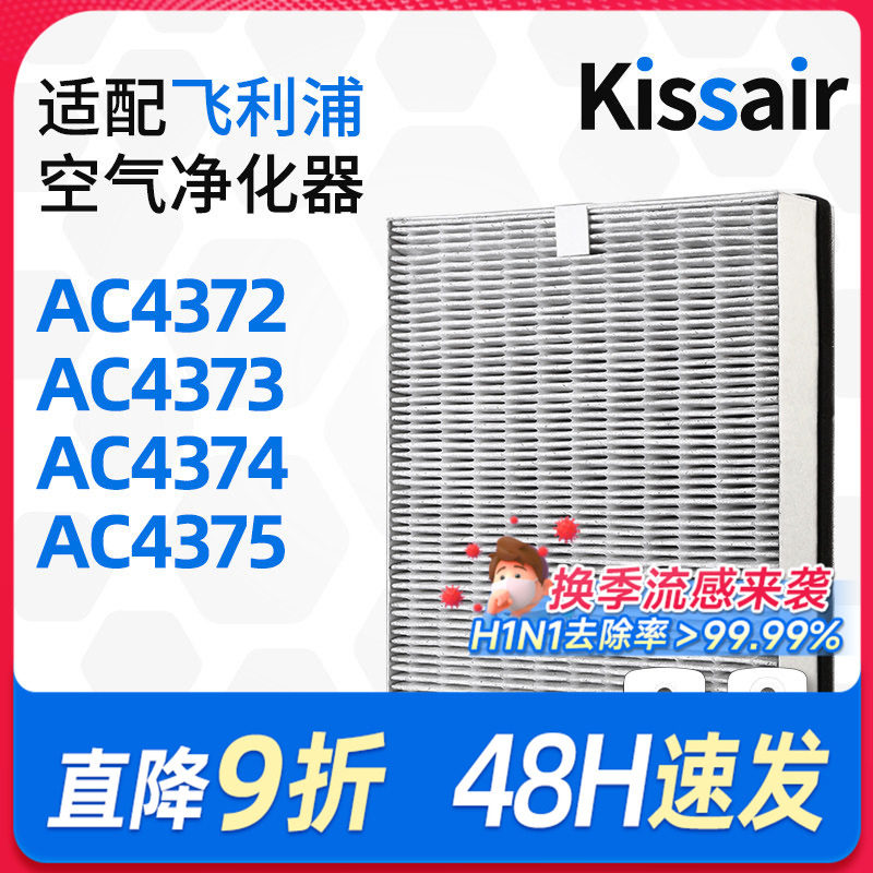 适配飞利浦空气净化器过滤芯AC4372/AC4373/AC4374过滤网除尘除醛