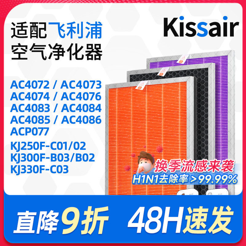 适配飞利浦空气净化器过滤芯ac4083/ac4084/ac4085过滤网除尘除醛