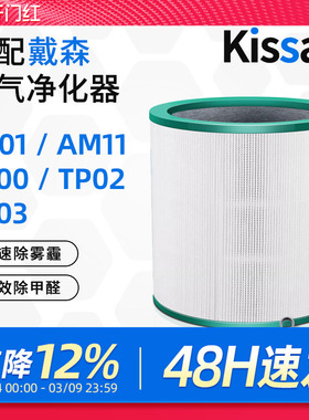 适配戴森空气净化器滤芯无叶风扇AM11/TP00/TP02/TP03滤芯过滤网