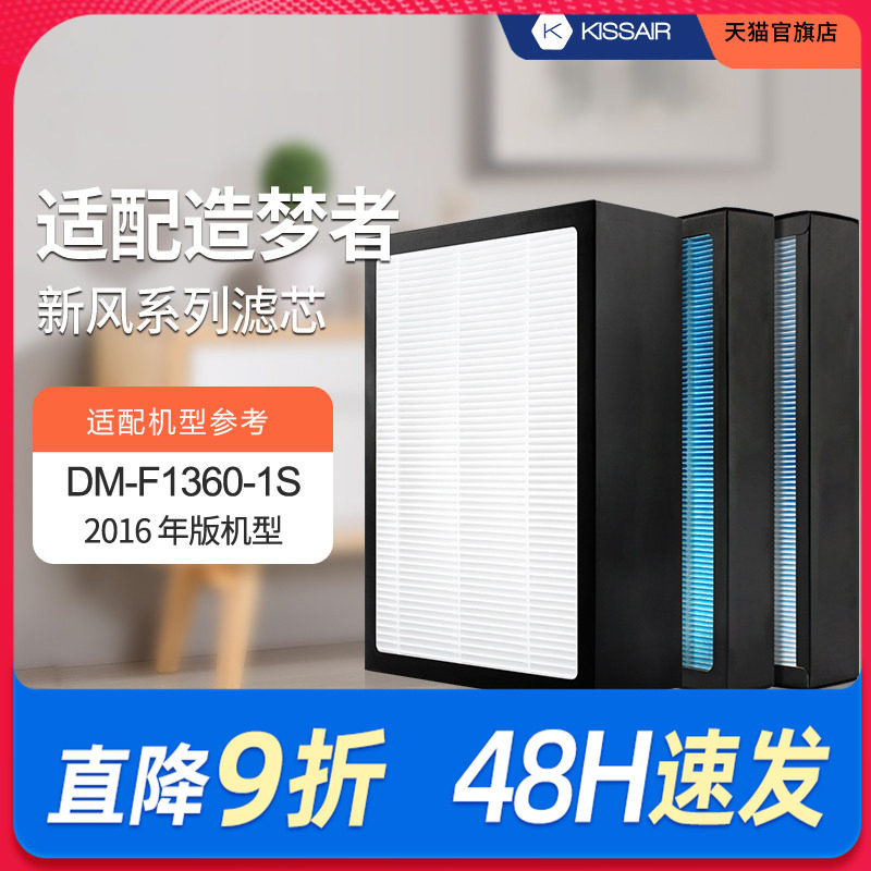 适配造梦者新风净化器滤芯DM-F1360-1S-F高效初效过滤网(2016版)