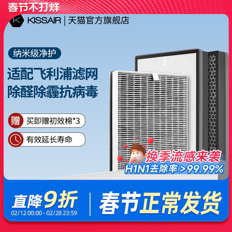 适配飞利浦空气净化器滤芯ac6608/6606/5655/FY6177过滤网5186