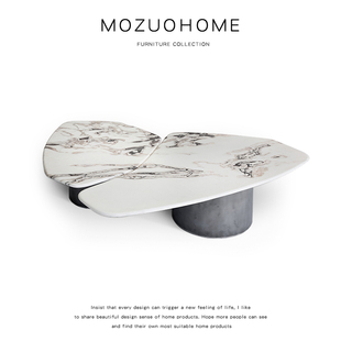 轻奢异形不规则大理石组合茶几现代简约创意咖啡桌 MOZUO墨佐意式