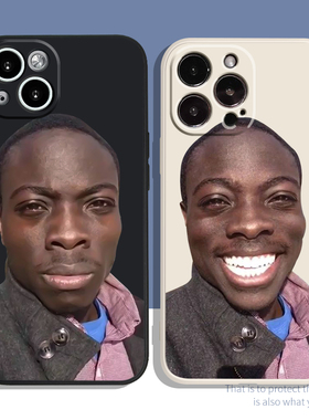 龇牙黑人适用苹果14手机壳iPhone11搞怪12Promax硅胶13全包vivos9华为p40荣耀50红米k30情侣3opporeno4软套xs