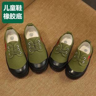 儿童解放鞋儿童小孩子解放鞋宝宝黄胶鞋婴儿胶鞋军绿迷彩帆布鞋爬