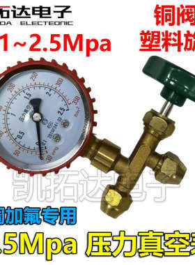 2.5Mpa 家用空调加氟工具 R12/R22 加氟表压力表冷媒雪种加液表
