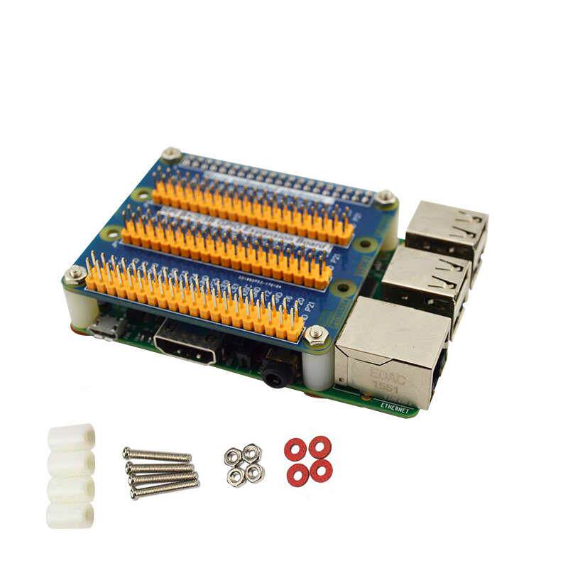 树莓派4B 5代 3B 3B+ 40PIN GPIO 一分三 HAT 多功能扩展板送螺丝