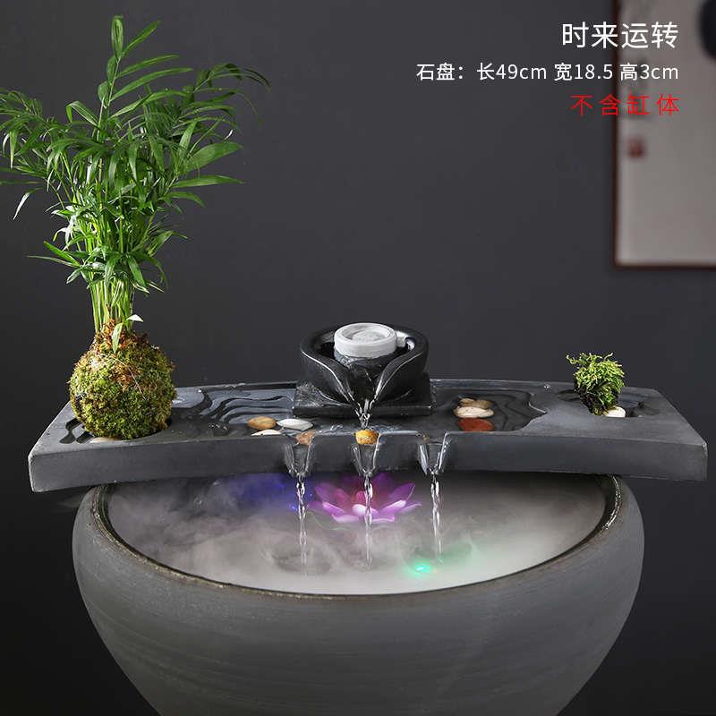 竹子流水器流水摆件客厅办公室桌面装饰循环增氧过滤新中式开业