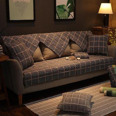 两用韩版座椅沙发套亚麻半包式宝蓝色藏式婚庆靠背巾防尘布长凳贵|ruв категории домашний ткань, подушка/обивка/подушки на диване, подушки на диване - от Buy2taobao.com для оказания профессиональной услуги покупки агента Taobao