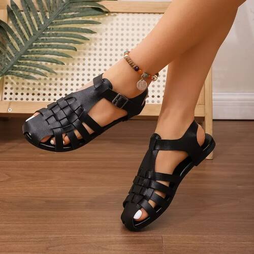 New Women's Fashion Leather Sandals Summer Woman Roman Shoes