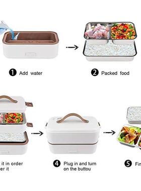 Double-layer Lunch Box Food Container Portable Electric Heat