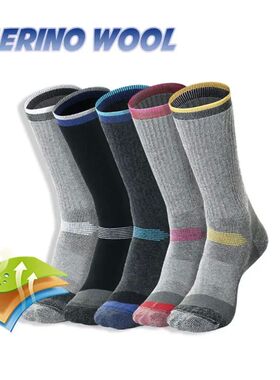 3 Pairs Merino Wool Ski Hiking Socks Men Women Winter Outdoo