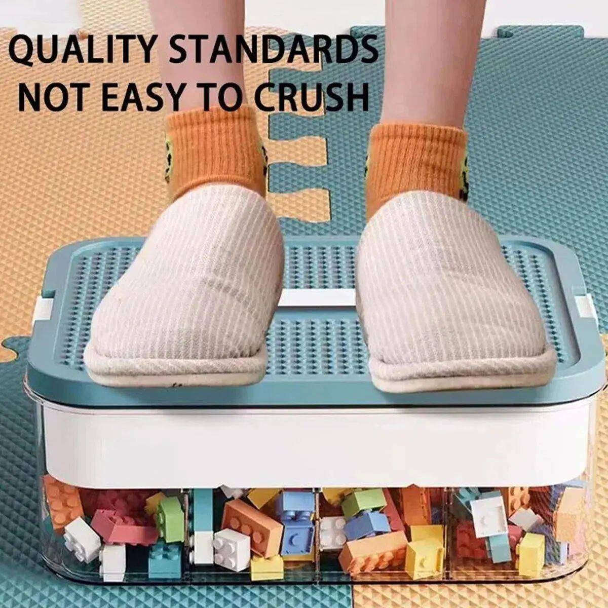 Kids Building Blocks Storage Box Stackable Storage Case Adju