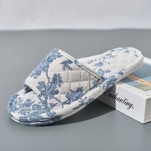 Home Slippers Soft Cotton Floral Floor Shoes Fashion Lightwe