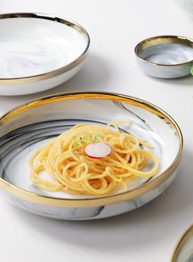 Marble Dinner Plate Set Ceramic Kitchen Plate Tableware Set1