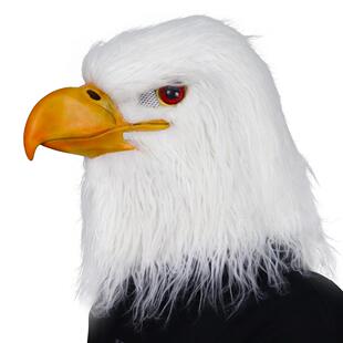 White Eagle Latex Mask 白色毛绒老鹰面具万圣节乳胶白头鹰头套