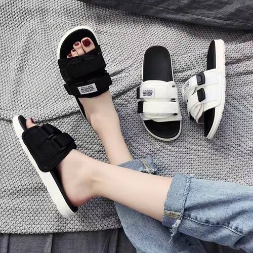 Summer Outdoor Men Slippers Fashion Hook&Loop Canvas Casual