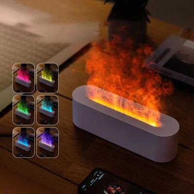 Newest RGB Flame Aroma Diffuser Humidifier USB Desktop Simul