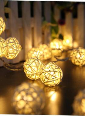20 Rattan Ball Led Fairy Lights Christmas Tree Ornaments Xma