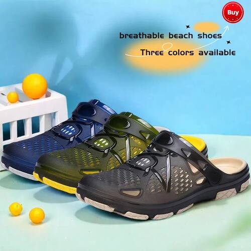 Men's lightweight slip-on sandals, indoor non-slip, outdoor