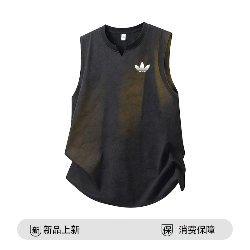 美式撞色扎染凉感背心男