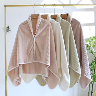 多功能披肩春秋午睡盖毯纯色晚自习颈肩保暖毯斗篷披风秋冬季 加厚