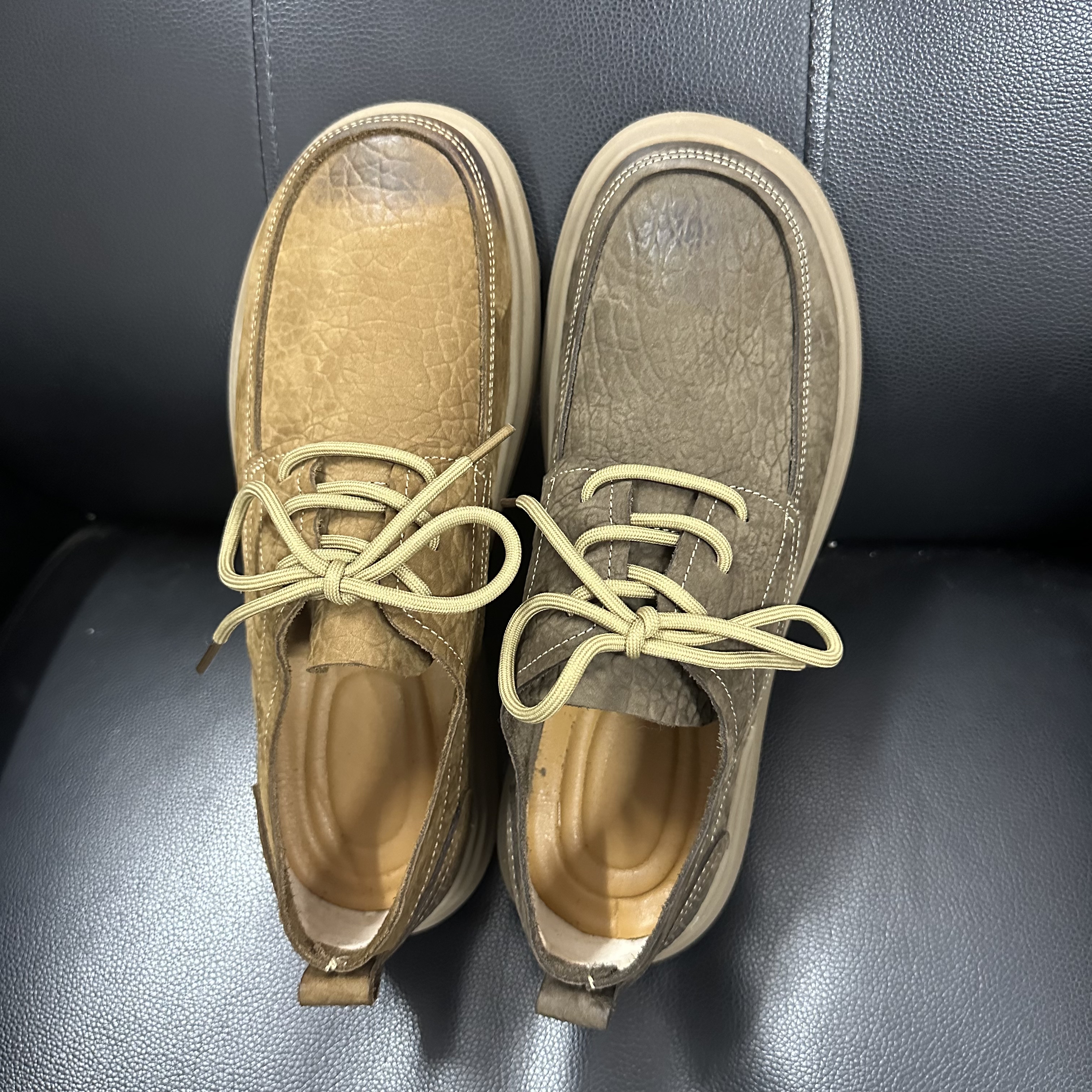 2026新款宽头男鞋透气休闲复古鞋子真皮皮鞋男系带软皮软底单鞋