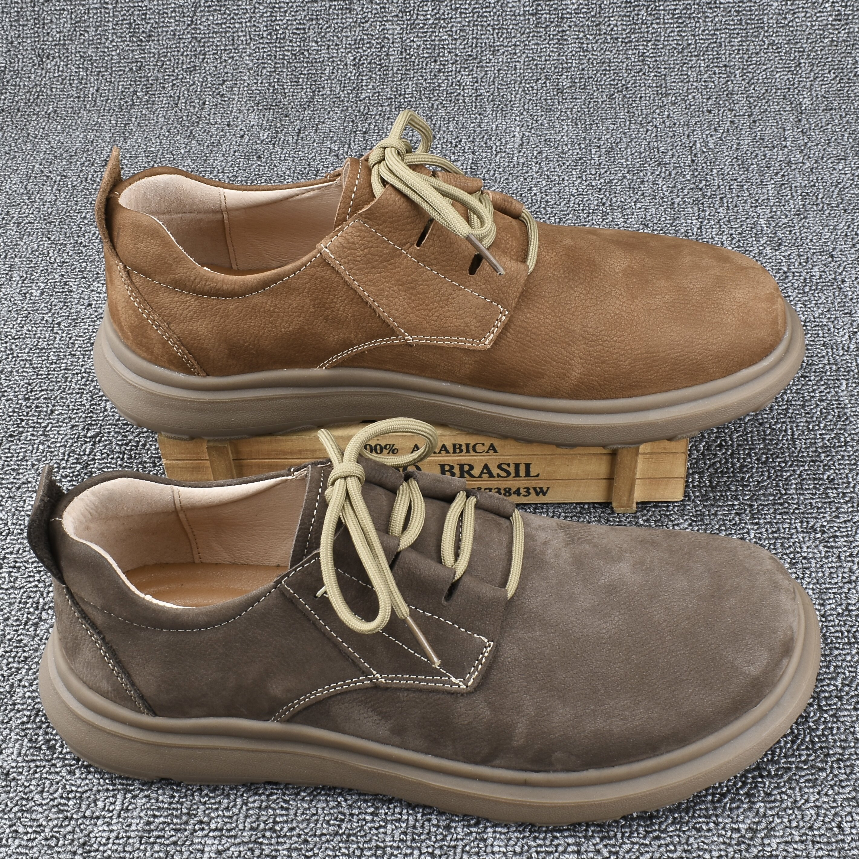 2026新款宽头男鞋透气休闲复古鞋子真皮皮鞋男系带软皮软底单鞋