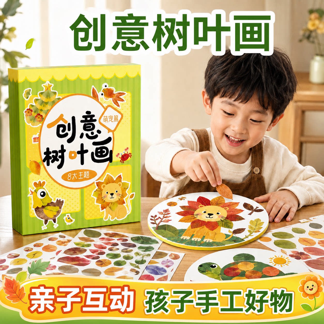 儿童创意树叶画手工diy制作材料
