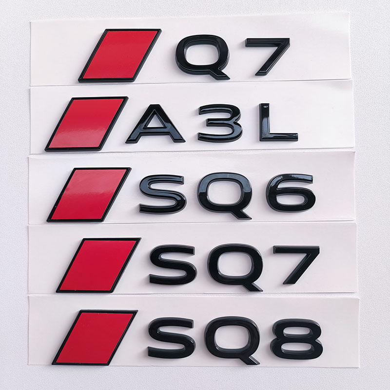 适用于新款奥迪车标改装SQ8 SQ7 SQ6 A3L S3 A5L后尾标字标装饰贴