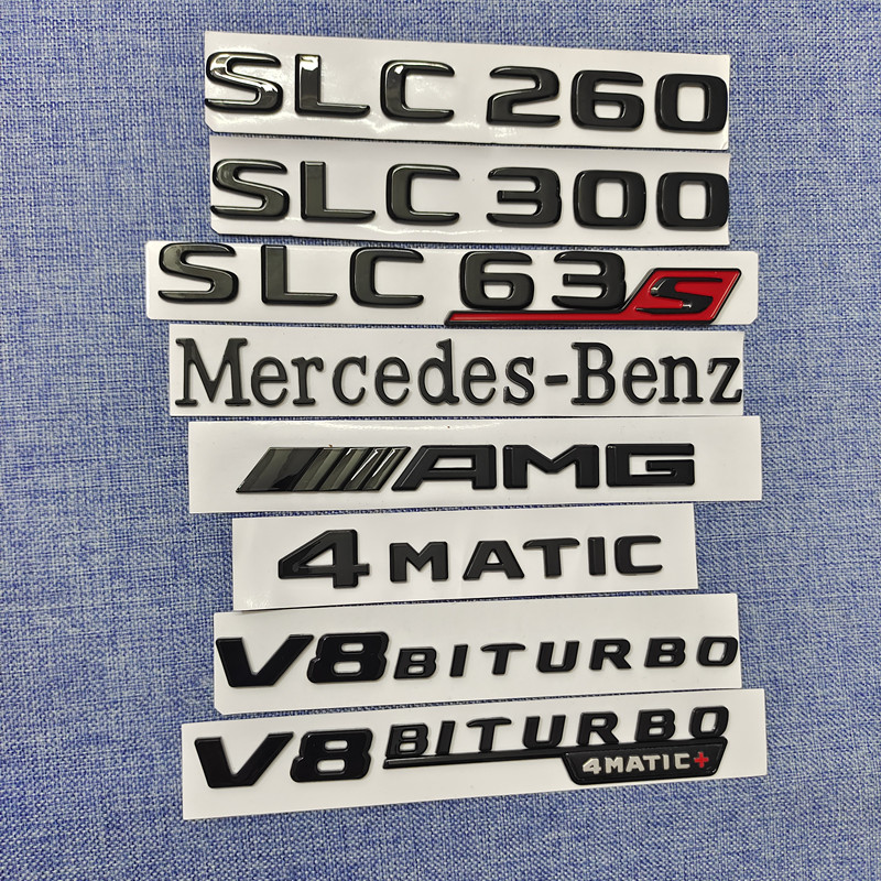 适用奔驰SLC200 SLC260 SLC300改装slc63后尾标AMG车标贴黑色字标