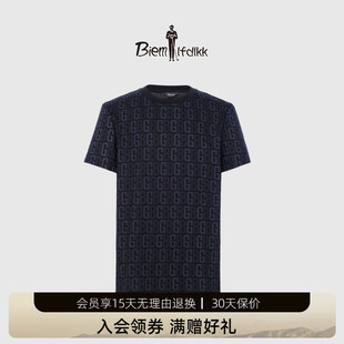 高端BG老花满印圆领短袖 男士 活力棉 T恤舒适 比音勒芬夏季
