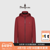 休闲轻户外净色连帽外套夹克 男士 防风防生活泼水 比音勒芬秋季