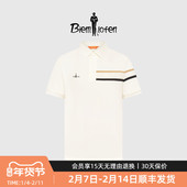 冷感科技冰爽T 比音勒芬春夏季 男士 撞色条纹翻领T恤短袖 POLO衫