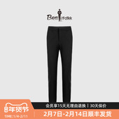 加绒保暖 直筒休闲裤 比音勒芬秋冬季 男士 修身 通勤抓绒长裤 厚