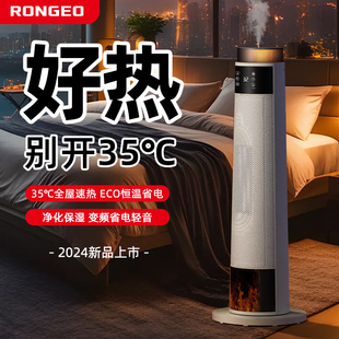 德国荣芝RONGEO取暖器暖风机立式3D仿真火焰壁炉加湿电暖客厅卧室