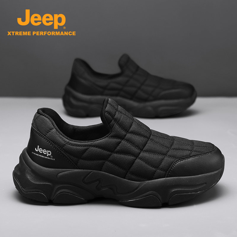 jeep吉普男鞋2025年新款秋季一脚蹬懒人休闲鞋子百搭增高豆豆潮鞋