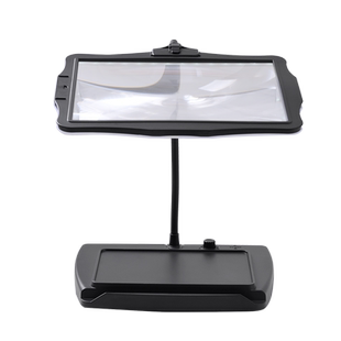 菲涅尔台灯放大镜20倍 台式带LED灯高清高倍10维修低视力儿童学生老人阅读看书看手机家用12寸特大可拆卸100