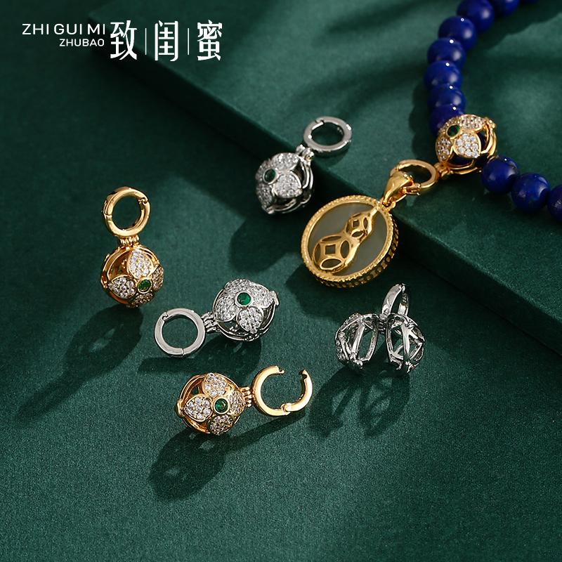 致闺蜜滴溜吊坠扣铜材质