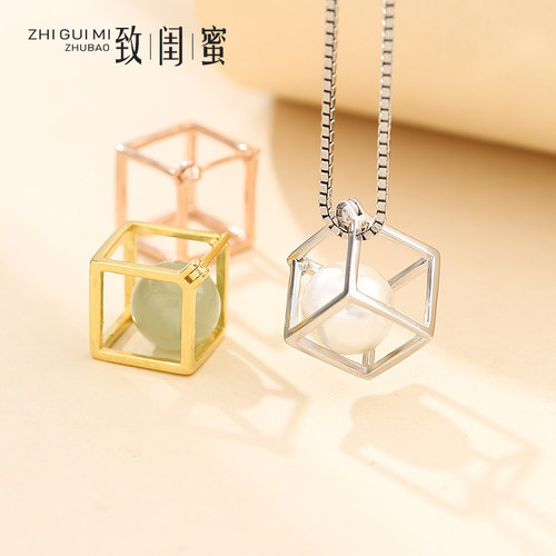 纯银珍珠吊坠空托免打孔diy