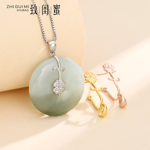 S925纯银平安扣挂环夹扣吊坠扣挂钩翡翠玉石水晶大号瓜子连接扣头