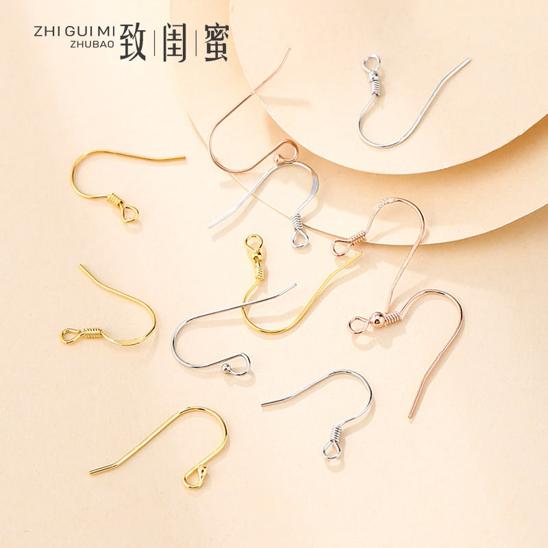 纯银挂钩手工珍珠耳坠饰品材料