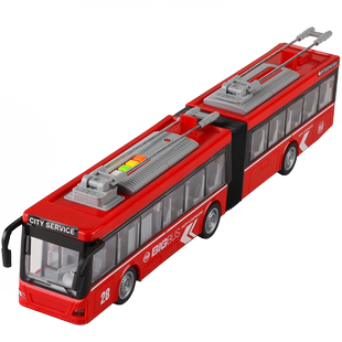 加长双节大号耐摔公交巴士客车儿童宝宝仿真惯性公共汽车模型玩具