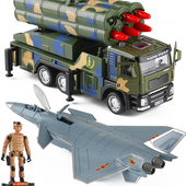 坦克装 甲运兵车火箭导弹歼20战斗机兵人仿真合金军事模型汽车玩具