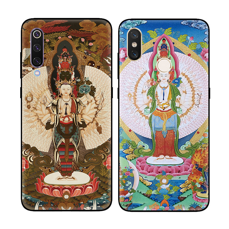 国风千眼千手观音菩萨佛像适用小米9pro手机壳9SE米8青春软壳cc9e