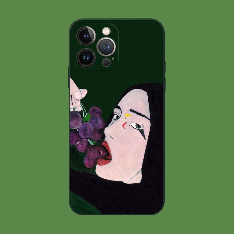 欧美性感美女蜜汁葡萄酷女孩适用iPhone14Promax苹果13mini手机壳12/11