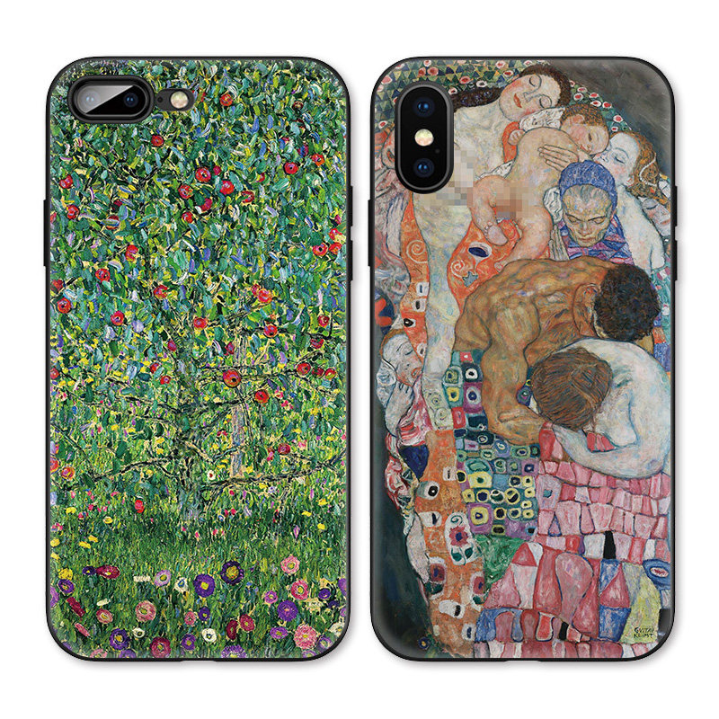 克里姆特苹果树油画生与死适用iPhone XS Max苹果14手机壳678plus